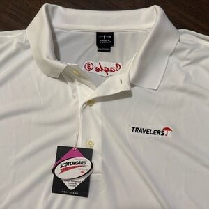 New Page And Tuttle Men's XXL With Scotchgard Performance White Shirt PGA Tour